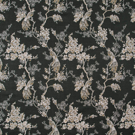 Bird In Waiting Noir by Carole Designer Fabric Birch 63% Polyester, 37% Viscose India N/A 20 5/8" V, 13 1/2" H 51" - Swanky Fabrics -