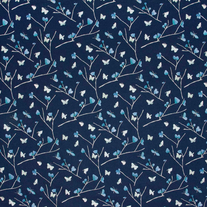 Eden Hunt Navy by Carole Designer Fabric Emerald Ocean 100% Polyester India N/A Horizontal: 16875 and Vertical: 1575 51 - Swanky Fabrics -