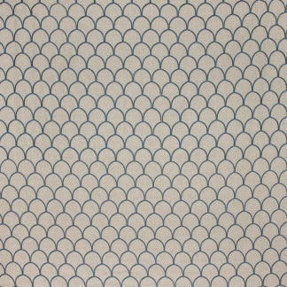 Around The Bend River by Carole Designer Fabric French Navy 88% Polyester, 7% Rayon, 5% Linen China 4" V, 2 3/4" H 54" - Swanky Fabrics -