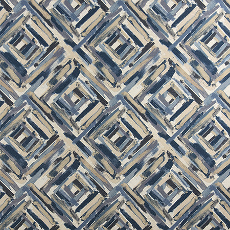 Paint Strokes Aegean by Carole Designer Fabric Muse 100% Polyester China 13 1/8" V, 13 1/2" H 55" - Swanky Fabrics -