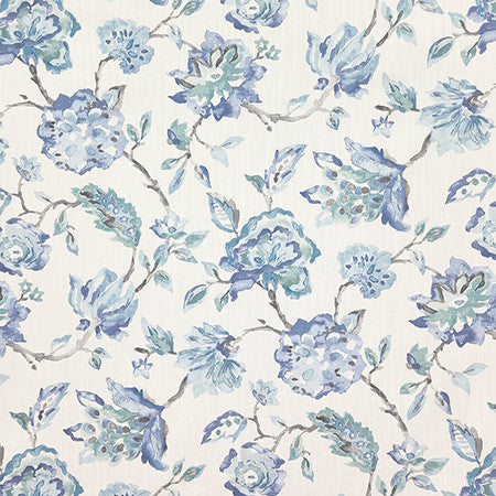 Full Frame Delphinium by Carole Fabric Dewdrop 97% Cotton, 3% Linen Printed In Usa  27" V, 14 1/2" H HD 54"  - Fabric Carolina -
