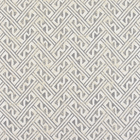 In The Mix Grey by Carole Fabric Moonstone 100% Cotton-Soil Repellent Usa 50,000 Wyzenbeek Double Rubs 13" V, 13 1/2" H 56.5"  - Fabric Carolina -