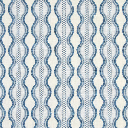 Level Up Denim by Carole Fabric Making Waves 60% Cotton, 40% Polyester 14,000 Martindale Circular Rubs 3 1/4" V, 3 1/2" H 55" - Fabric Carolina -