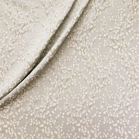 Feelings Between Sesame by Carole Designer Fabric Fearless 100% Polyester India 19" V, 9 1/2" H 54" - Swanky Fabrics -