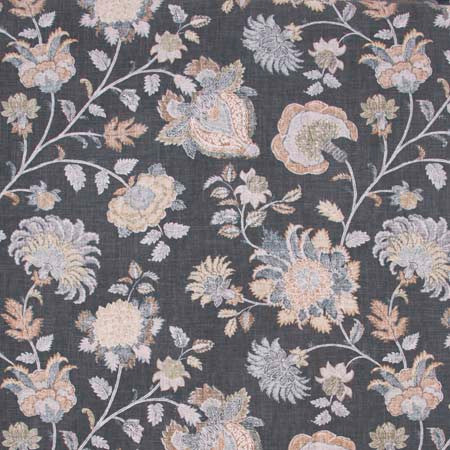 Favorite Pastime Graphite by Carole Fabric Ash Oak 55% Linen, 45% Rayon-SSR China 12,000 Wyzenbeek Double Rubs Horizontal: 27" and Vertical: 25 1/4" V 54" - Fabric Carolina -