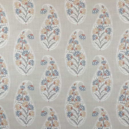 Drop Of Paisley Linen by Carole Fabric Sunset Serenade 100% Polyester China  27" V, 13 1/2" H 54""  - Fabric Carolina -