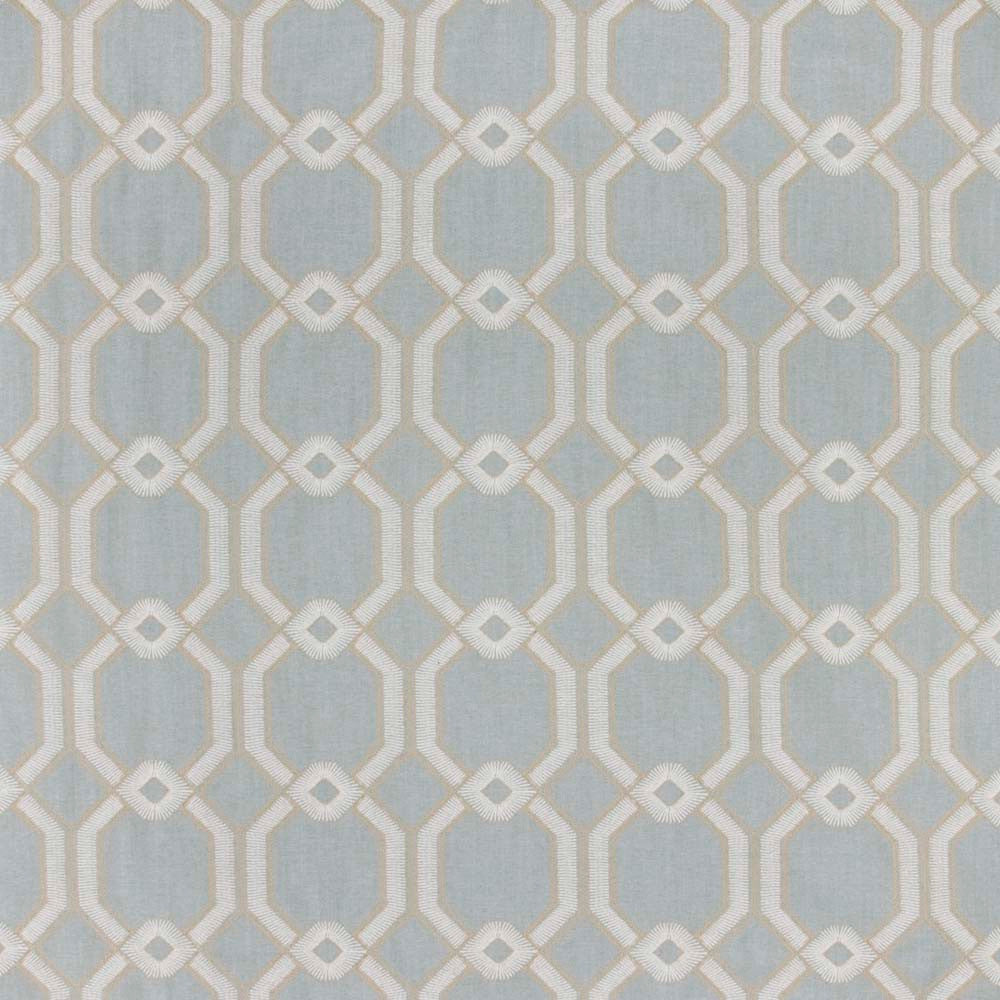 Graceful Gate Powder Blue by Carole Fabric Seamist 100% Polyester India N/A Horizontal: 675 and Vertical: 65 54 - Fabric Carolina -