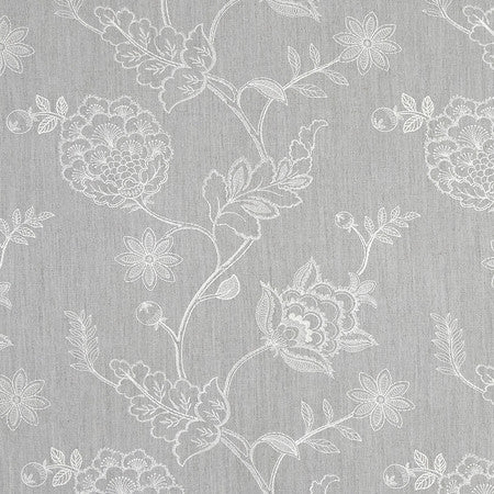 Papania Silver by Carole Fabric Earthbound 89% Polyester, 8% Cotton, 3% Linen 50,000 Wyzenbeek Double Rubs 18 1/2" V, 18 1/4" H 54" - Fabric Carolina -