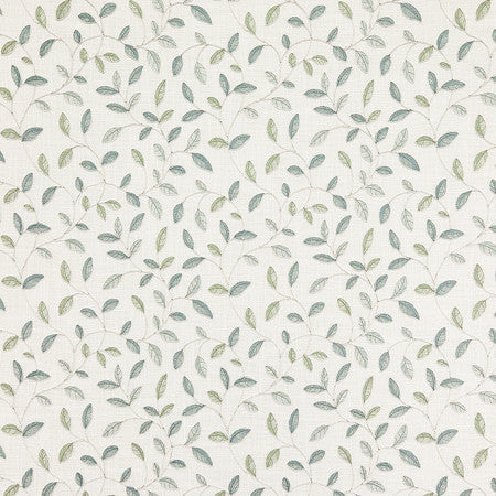 This Feeling Silver Sage by Carole Designer Fabric Oasis Base: 100% Recycled Polyester Embr: 62% Polyester, 38% Cotton India 9" V, 13" H 52" - Swanky Fabrics -