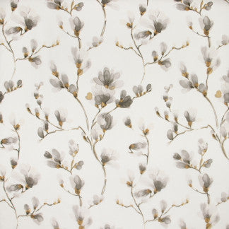 Blooming Buds Cinder by Carole Designer Fabric Sheer Divine 100% Polyester Spain 24 3/4" V, 30" H 114" - Swanky Fabrics -