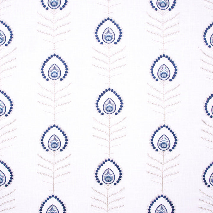 Peacock Feather Cobalt by Carole Fabric Bluebird 60% Polyester, 30% Viscose, 10% Cotton China N/A Horizontal: 10.5 and Vertical: 11.75 52 - Fabric Carolina -