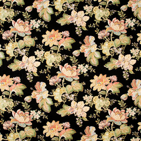 River Tour Noir by Carole Fabric Geranium 100% Cotton-SSR China N/A Horizontal: 27" and Vertical: 27" V 54" - Fabric Carolina -