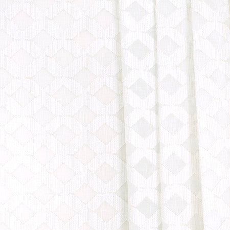 Diamond Path Beige by Carole Designer Fabric Sheer Marvel 100% Polyester TURKEY N/A 3 3/4" V, 4" H 118" - Swanky Fabrics -