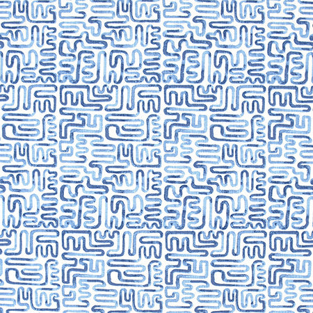 No Hesitation Indigo by Carole Fabric Bluebell 100% Cotton Pakistan 30,000 Wyzenbeek Double Rubs 12 1/2" V, 9" H 54"  - Fabric Carolina -