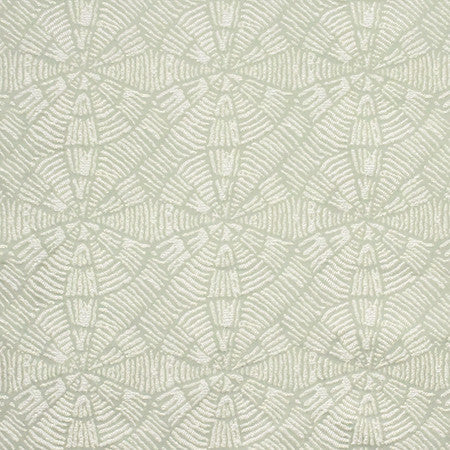 Unforgettable Time Celadon by Carole Designer Fabric State Of The Art 100% Polyester CHINA 7 1/8" V, 7" H 55" - Swanky Fabrics -