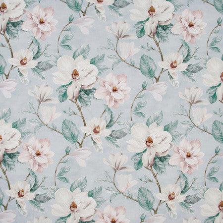 Magnolia Garden Periwinkle by Carole Fabric Blue Forest 100% Cotton Spain Passes 15,000 Double Rubs Wyzenbeek 25" V, 27" H 54"  - Fabric Carolina -
