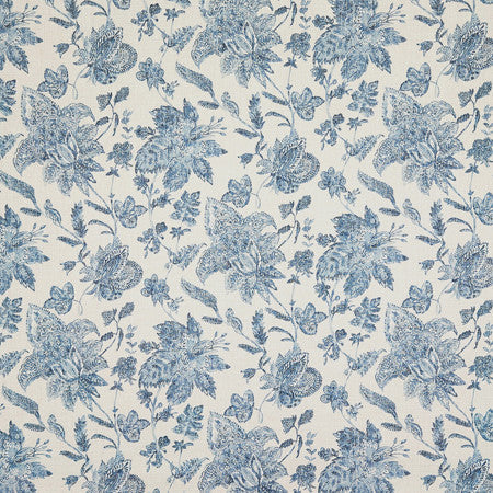 She Explores Cornflower by Carole Designer Fabric Oasis 36% Polyester, 26% Cotton, 22% Viscose, 16% Linen China 16" V, 13 1/2" HD 55" - Swanky Fabrics -