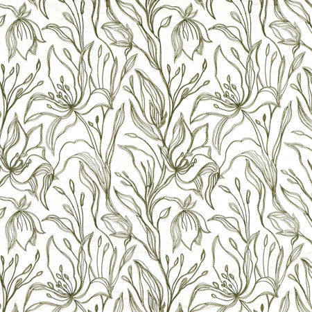 <p>Melody Olive by Carole Fabric</p><p><strong>Required Minimum Quantity Purchase: 2 yards</strong></p><p>Book: Forget Me Knot</p><p>Content: Base: 100% Cotton Embr: 75% Cotton, 25% Rayon</p><p>Origin: </p><p>Performance: N/A</p><p>Repeat: 15 1/2" V, 13 1/2" H</p><p>Width: 52*"</p>