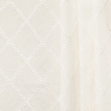 Get To The Point Ivory by Carole Designer Fabric Perfect Balance Base: 100% Polyester, Embr: 50% Cotton, 50% Rayon India 6 1/4" V, 5 3/8" H 56.5" - Swanky Fabrics -