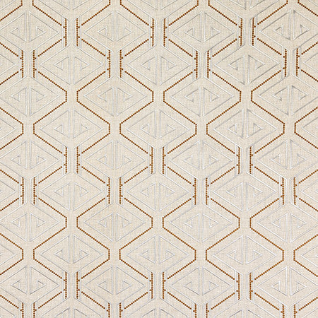 Peek At You Copper by Carole Fabric Shape Shifter Base: 52% Cotton, 48% Poly Embr: 100% Poly India  13" V, 8 3/4" H 52"  - Fabric Carolina -
