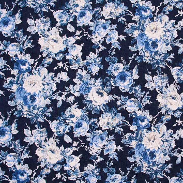 Anniversary Dance Indigo by Carole Fabric Red Sea 80% Cotton, 20% Linen China 51,000 Wyzenbeek Double Rubs Horizontal: 27 and Vertical: 25.25 54 - Fabric Carolina -
