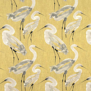 Birds The Word Citron by Carole Fabric