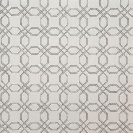 Conversation Grey by Carole Designer Fabric Neutral Ground Base: 68% Polyester, 21% Linen, 11% Cotton Embr: 60% Polyester, 25% Cotton, 15% Linen India 6 3/8" V, 6 3/4" H 51"" - Swanky Fabrics -