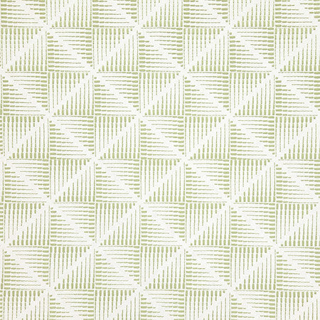 Jagged Edges Celery by Carole Fabric Evergreen Base: 52% Polyester, 48% Cotton, Embr: 100% Spun Polyester India 51,000 WYZENBEEK DOUBLE RUBS 6 1/4" V, 6 1/4" H 52"  - Fabric Carolina -