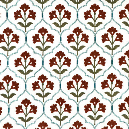 <p>Kindred Sienna by Carole Fabric</p><p><strong>Required Minimum Quantity Purchase: 2 yards</strong></p><p>Book: Forget Me Knot</p><p>Content: Base: 100% Cotton Embr: 71.7% Cotton, 23.1% Acrylic, 5.2% Viscose</p><p>Origin: </p><p>Performance: N/A</p><p>Repeat: 7 1/2" V, 2 3/4" H HD</p><p>Width: 50*"</p>