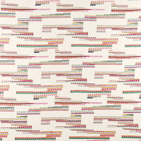 Dominguez Multi by Carole Designer Fabric Well-Traveled 36% Polyester, 26% Cotton, 22% Viscose, 16% Linen China 40,000 Wyzenbeek Double Rubs 13 1/4" V, 11 1/2" H 56" - Swanky Fabrics -