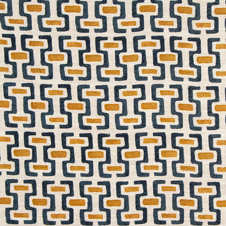 Darling Idea Indigo by Carole Fabric Making Waves 75% Cotton, 25% Linen-Soil Repellent 9,000 Wyzenbeek Double Rubs 9" V, 6 3/4" H 55" - Fabric Carolina -