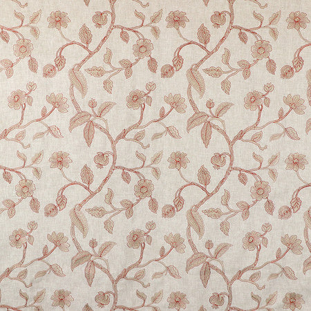 New Start Paprika by Carole Fabric Sunset Serenade Base:50% Polyester, 50% Cotton Embr:56% Polyester, 39% Cotton, 5% Viscose India  15" V, 12 1/2" H 50""  - Fabric Carolina -