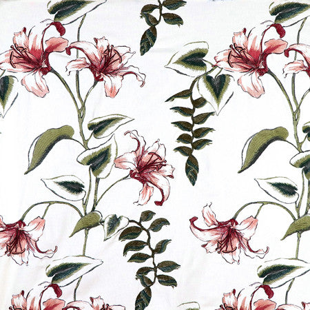 <p>Lily Garden Magenta by Carole Fabric</p><p><strong>Required Minimum Quantity Purchase: 2 yards</strong></p><p>Book: Forget Me Knot</p><p>Content: Base: 100% Cotton Embr: 85.8% Cotton, 14.2% Rayon</p><p>Origin: </p><p>Performance: N/A</p><p>Repeat: 30" V, 25" H</p><p>Width: 50 1/2*"</p>