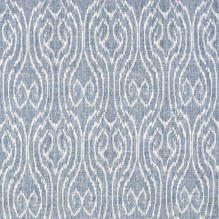 Wood Grain Indigo by Carole Fabric Bluebell 36% Polyester, 26% Cotton, 22% Viscose, 16% Linen China 15,000 Wyzenbeek Double Rubs 13 1/2" V, 7" H 56"  - Fabric Carolina -