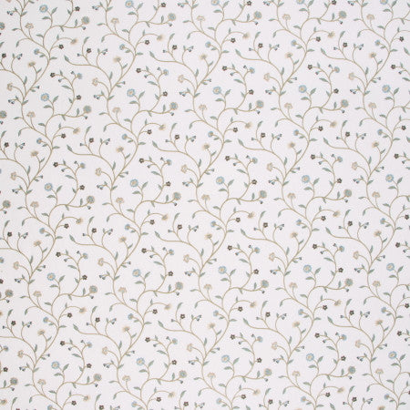 Falling In Love Cornflower by Carole Fabric MOUNTAIN SKY 52% Cotton, 48% Polyester India Passes 30,000 Double Rubs Wyzenbeek Horizontal: 9 1/4" and Vertical: 9 1/4" V 53" - Fabric Carolina -