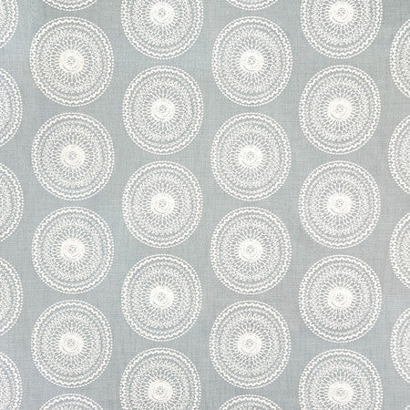 Abroad Chambray by Carole Designer Fabric Oasis Base: 75% Cotton,25% Polyester Embr: 50% Cotton, 50% Viscose India 9 1/2" V, 9" H HD 53" - Swanky Fabrics -