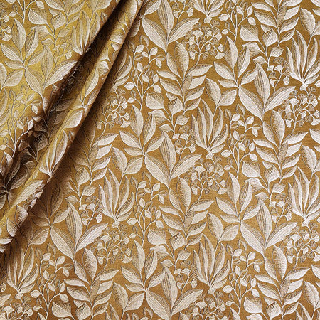 Dance With Me Ochre by Carole Designer Fabric Fearless 67% Polyester, 33% Cotton India 13 1/4" V, 18" H 55" - Swanky Fabrics -