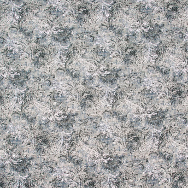 Pretty Lady Blue Smoke by Carole Designer Fabric Silver Fox 100% Cotton- Soil & Stain Release South Korea N/A Horizontal: 18 and Vertical: 1775 54 - Swanky Fabrics -