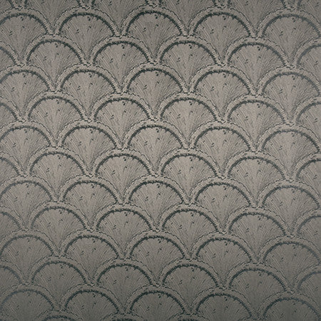 Shell Shock Charcoal by Carole Fabric Blue Steel 100% Polyester India  6 3/4" V, 6 5/8" H 54"  - Fabric Carolina -