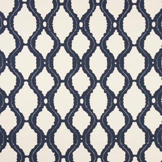 Reckless Love Navy by Carole Designer Fabric Ever After 100% Cotton Brazil 12" V, 6" H 62" - Swanky Fabrics -