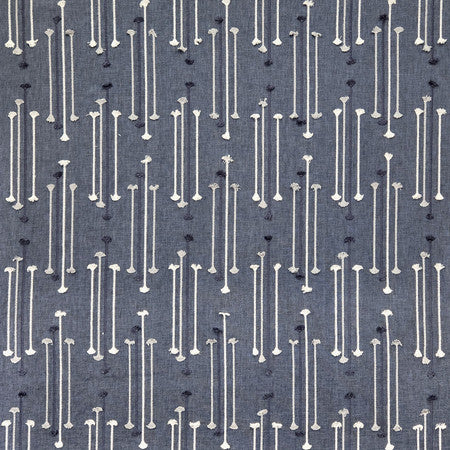 Straight Forward Denim by Carole Fabric Blue Crush Base: 52% Cotton, 48% Polyester Embr: 100% Rayon India  12 5/8" V, 6 3/4" H 51""  - Fabric Carolina -