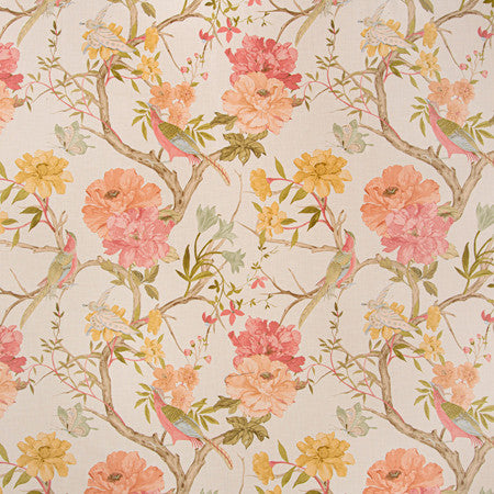 Bird Call Summer by Carole Fabric Sunset Serenade 100% Cotton India  26 3/4" V, 27" H 55 1/2""  - Fabric Carolina -