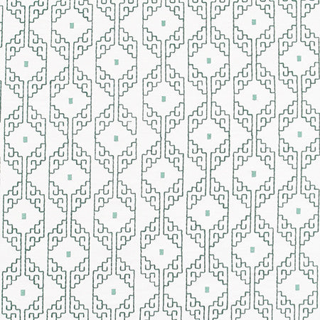 Our Corner Grass by Carole Fabric Jade 75% Cotton, 25% Spun Polyester India N/A 5" V, 5 3/4" H 52"  - Fabric Carolina -