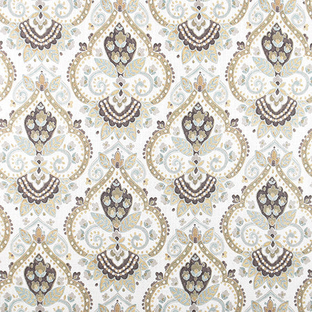 Kings North Sand by Carole Fabric Jade 67% Viscose, 33% Linen Spain  13 1/2" V, 13 1/2" H HD 54"  - Fabric Carolina -