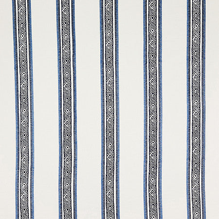 Not Ordinary Sapphire by Carole Designer Fabric Hidden Treasure Base: 60% Poly, 30% Cotton, 10% Linen Embr: 100% Visc India 5 3/4" V, 6 1/2" H 50" - Swanky Fabrics -