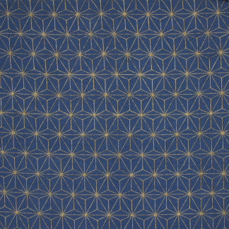 Star Potential Navy by Carole Fabric Ocean Blue 100% Polyester India N/A Horizontal: 7 1/4" and Vertical: 6 1/4" V 52" - Fabric Carolina -