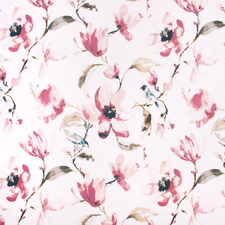 Perching Bird Blush by Carole Fabric DESERT WANDERER 100% Cotton Spain Passes 30,000 Double Rubs Wyzenbeek </p><p>Repeat: 27" V, 27" H 54" - Fabric Carolina -