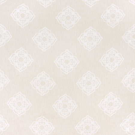 Parlor Games White by Carole Fabric COCONUT CREAM 95% Polyester, 5% Linen China N/A 11 3/4" V, 11 3/4" H 54"  - Fabric Carolina -