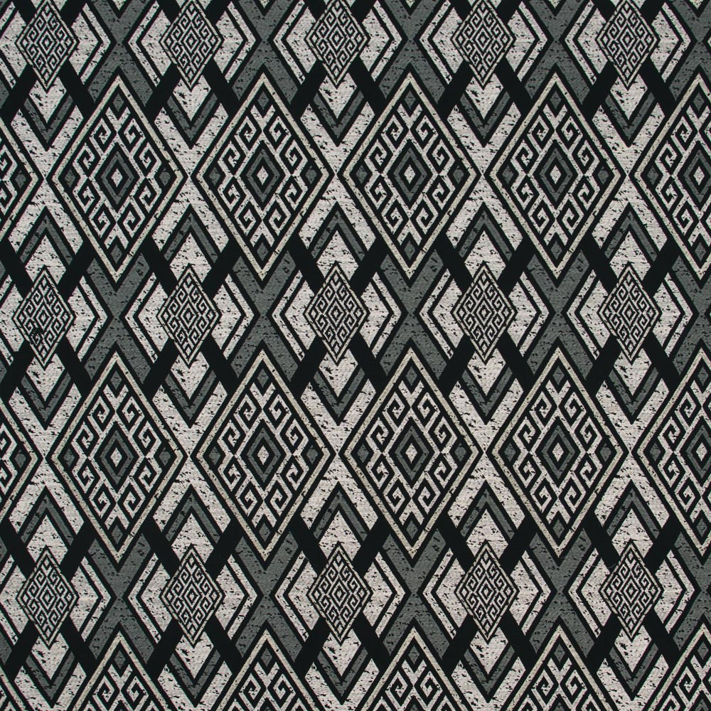 Jericho Noir by Carole Fabric Onyx & Ivory 100% Cotton India N/A Horizontal: 7875 and Vertical: 15375 52 - Fabric Carolina -
