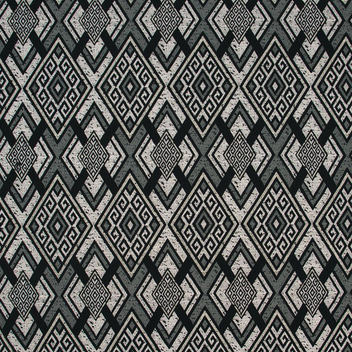 Jericho Noir by Carole Fabric Onyx & Ivory 100% Cotton India N/A Horizontal: 7875 and Vertical: 15375 52 - Fabric Carolina -